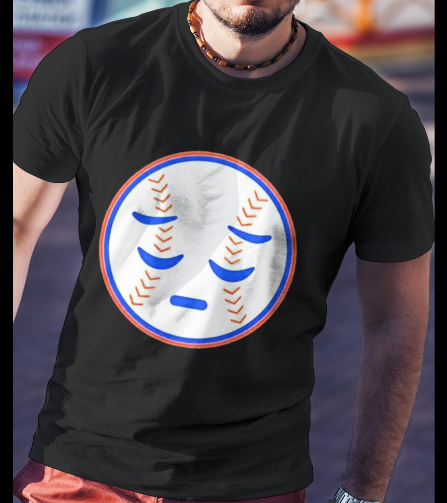 Disappointed Baseball Face New York Mets Emojis T-Shirt