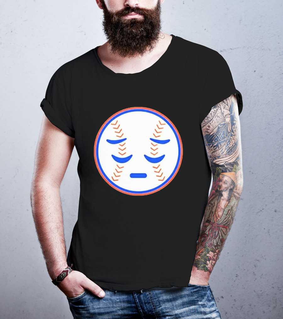 Disappointed Baseball Face New York Mets Emojis T-Shirt