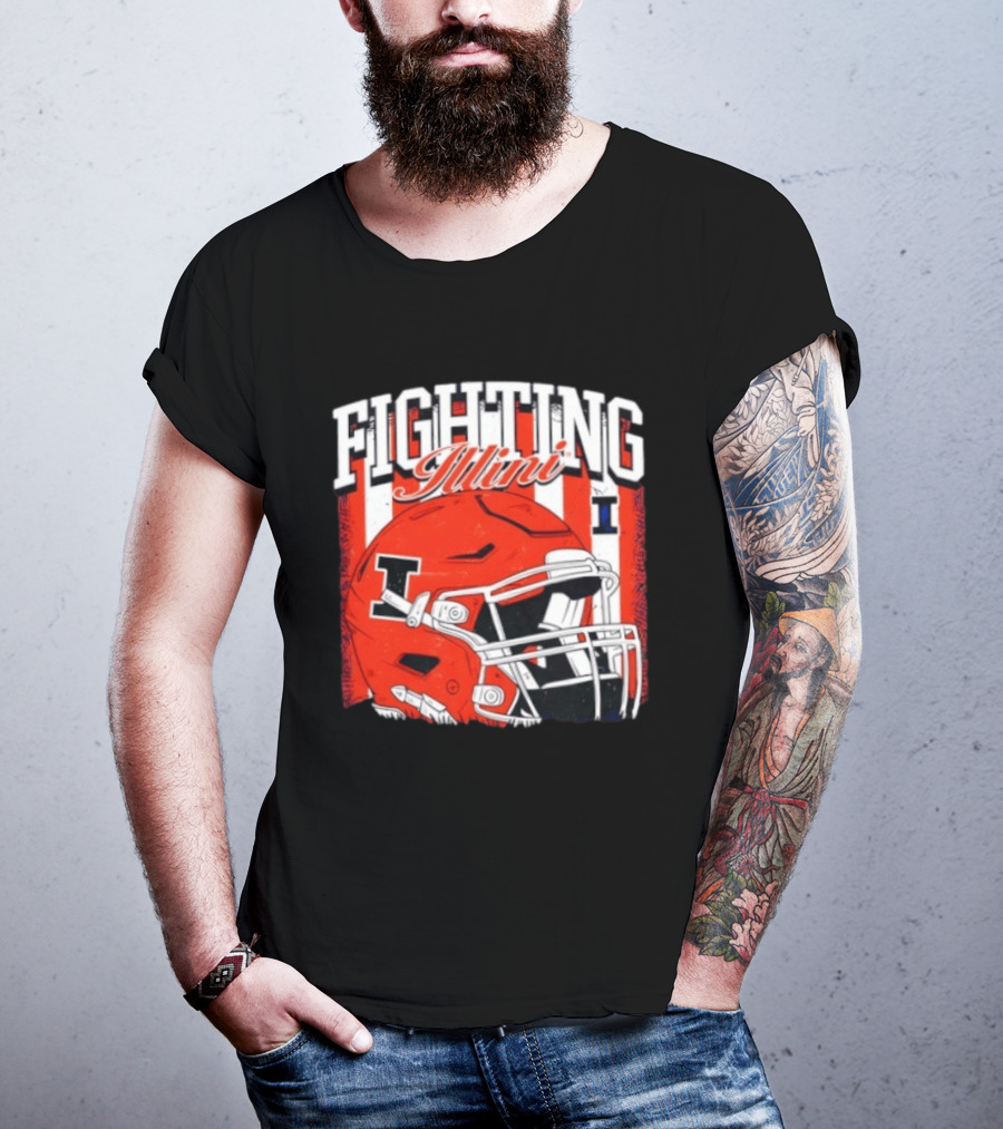 Fighting Illini NCAA Football Illinois Helmet T-Shirt
