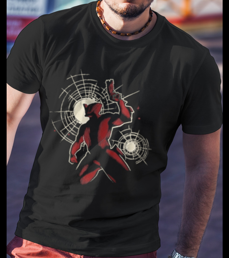 Warframe Tennocon 2026 Red And Tan Abstract Character With Circular T-Shirt