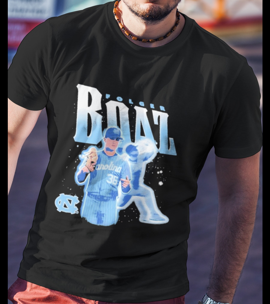 Folger Boaz Carolina Tar Heels Baseball 36 North Carolina Illustrated T-Shirt