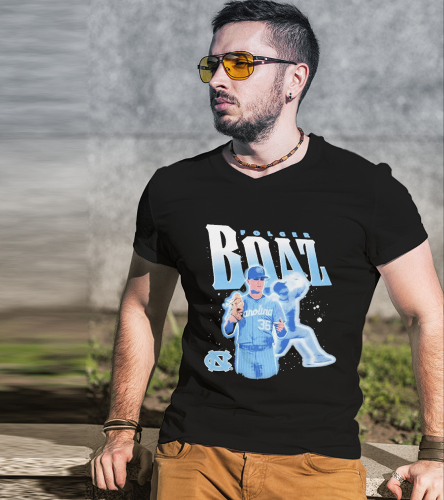 Folger Boaz Carolina Tar Heels Baseball 36 North Carolina Illustrated T-Shirt
