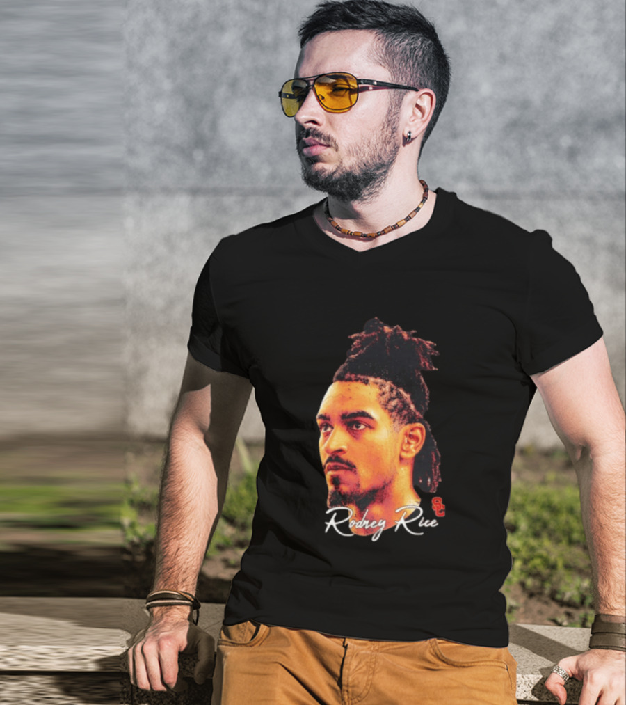 Rodney Rice USC Trojans NCAA Men's Basketball Game Face T-Shirt