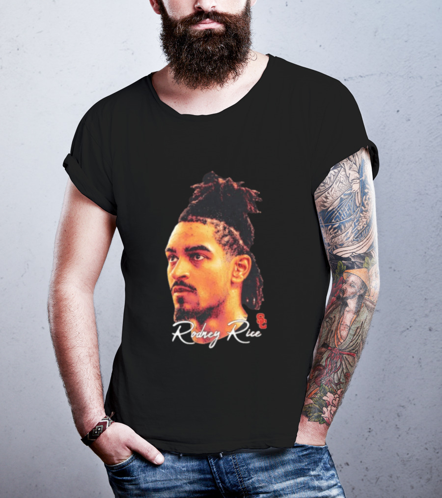 Rodney Rice USC Trojans NCAA Men's Basketball Game Face T-Shirt
