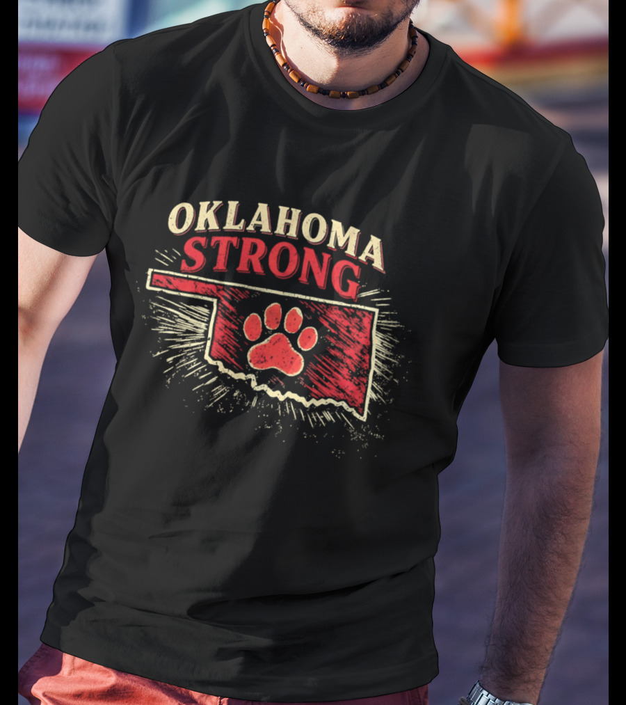 Oklahoma Strong 2026 State Pride Paw Print T-Shirt