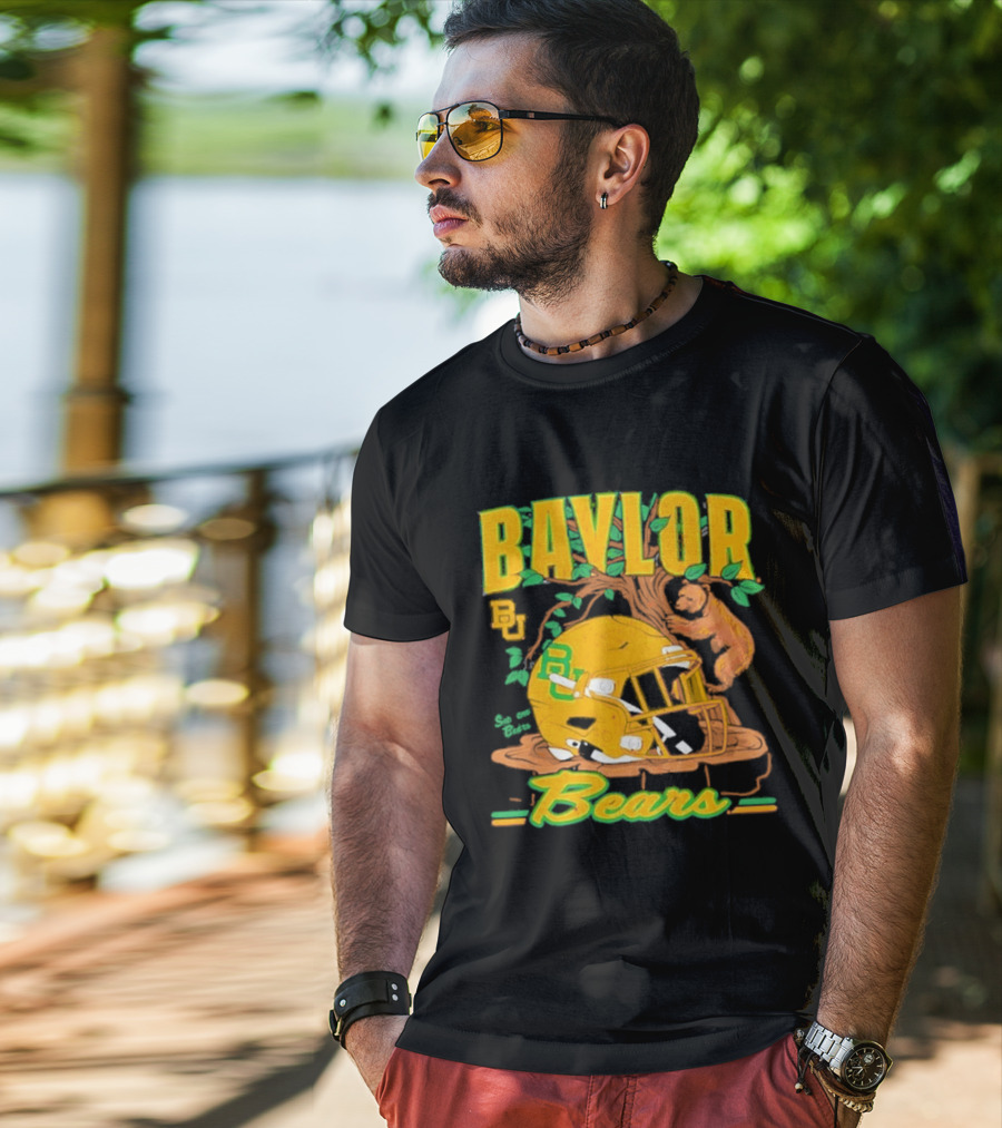 Baylor Bears Football Helmet With Bears And Trees T-Shirt