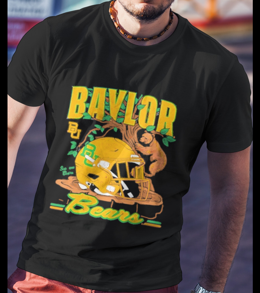 Baylor Bears Football Helmet With Bears And Trees T-Shirt