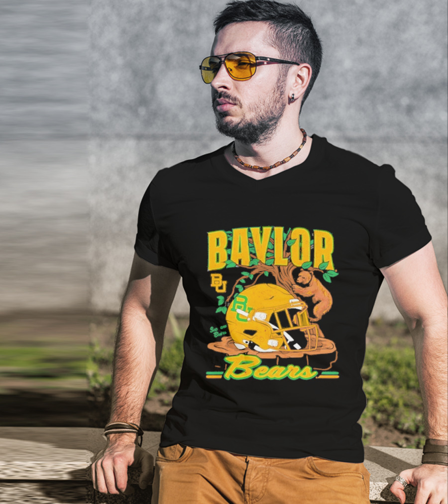 Baylor Bears Football Helmet With Bears And Trees T-Shirt