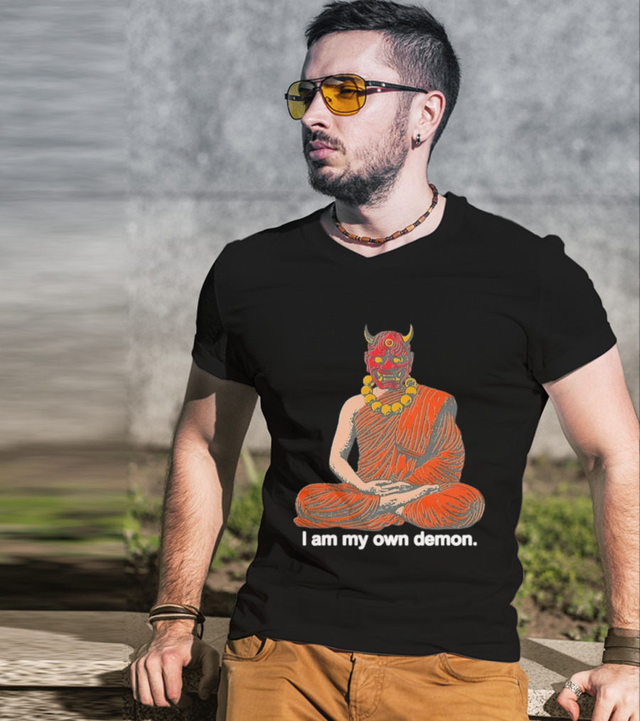 I Am My Own Demon Buddhist Mask Meditation T-Shirt