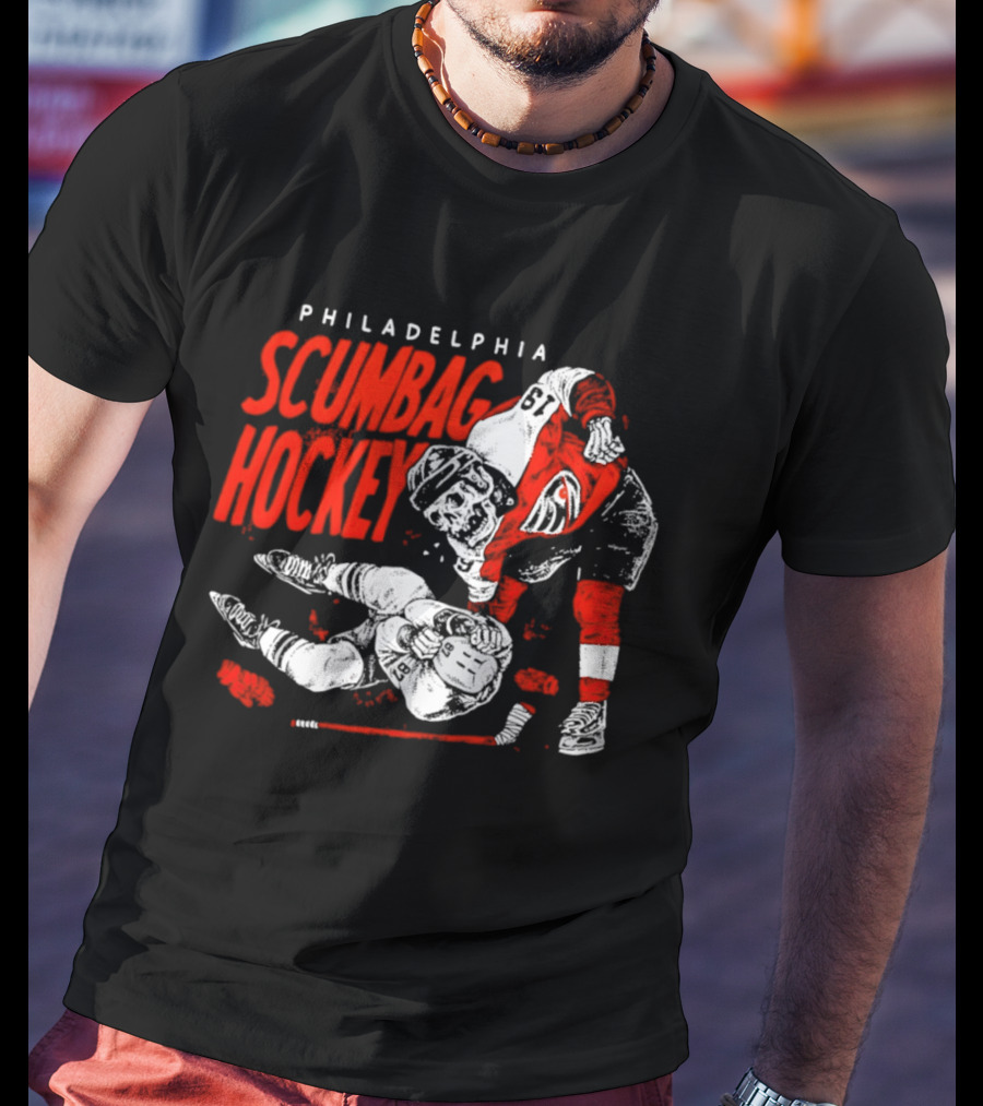 Philadelphia Scumbag Hockey Skeleton Garnet Hathaway NHL 2026 T-Shirt