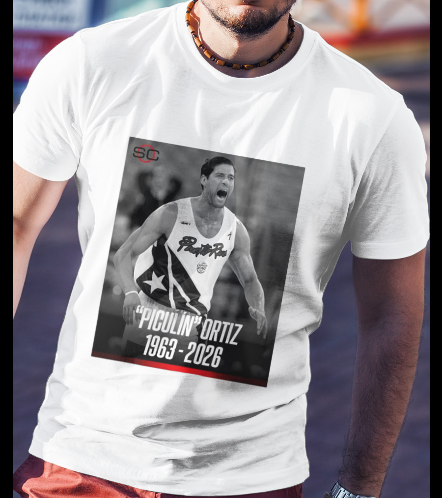 Piculín Ortiz Puerto Rico Basketball Legend 1963 2026 T-Shirt