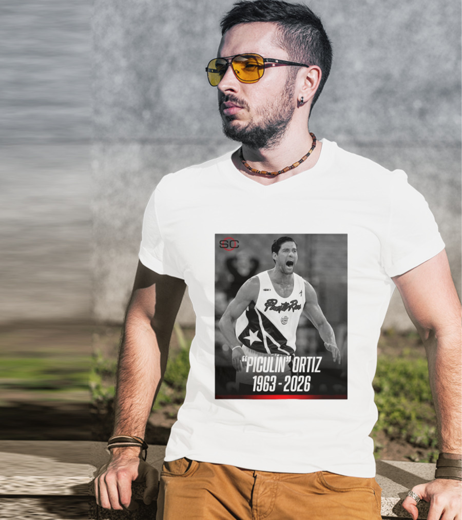 Piculín Ortiz Puerto Rico Basketball Legend 1963 2026 T-Shirt