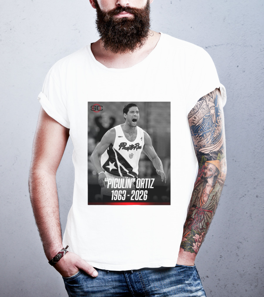 Piculín Ortiz Puerto Rico Basketball Legend 1963 2026 T-Shirt