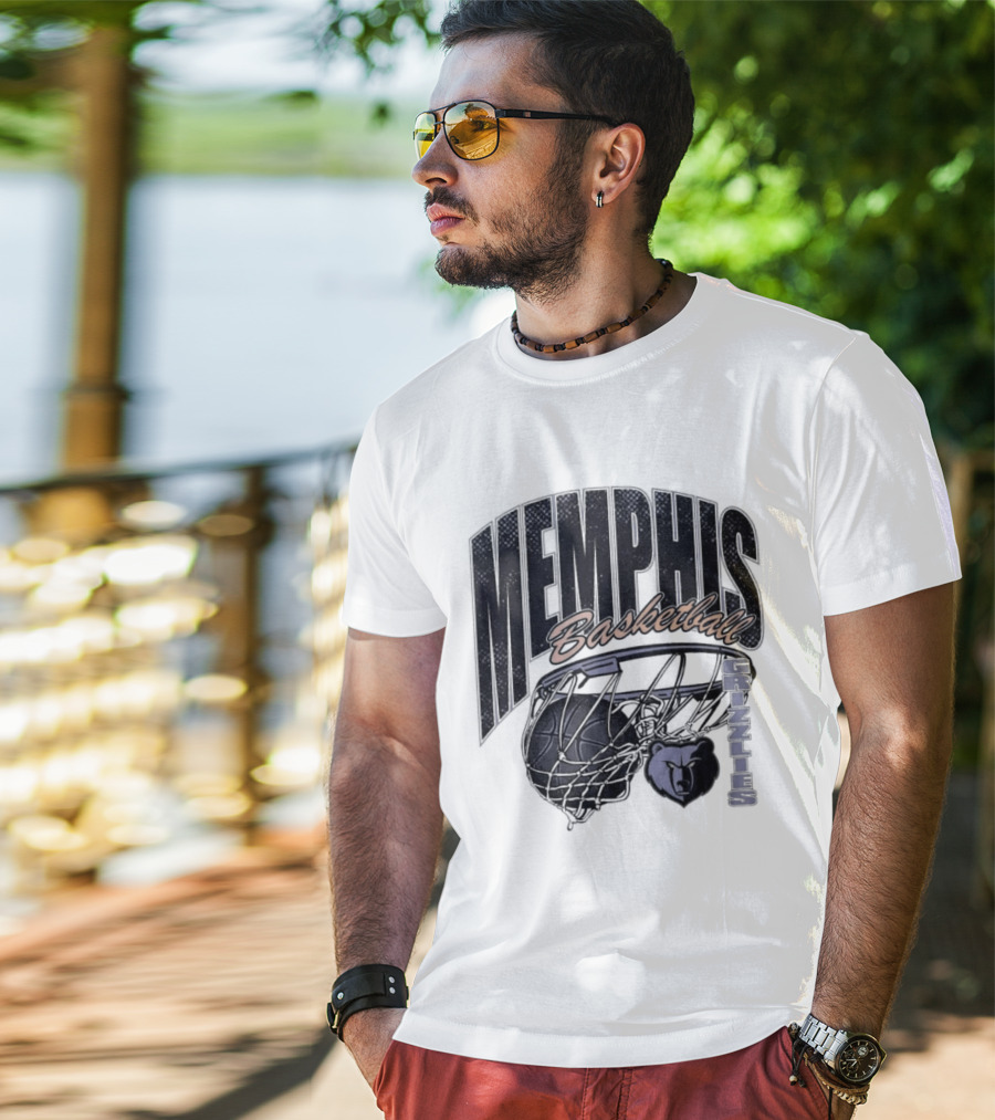 Memphis Basketball Swish With Bear And Hoop T-Shirt