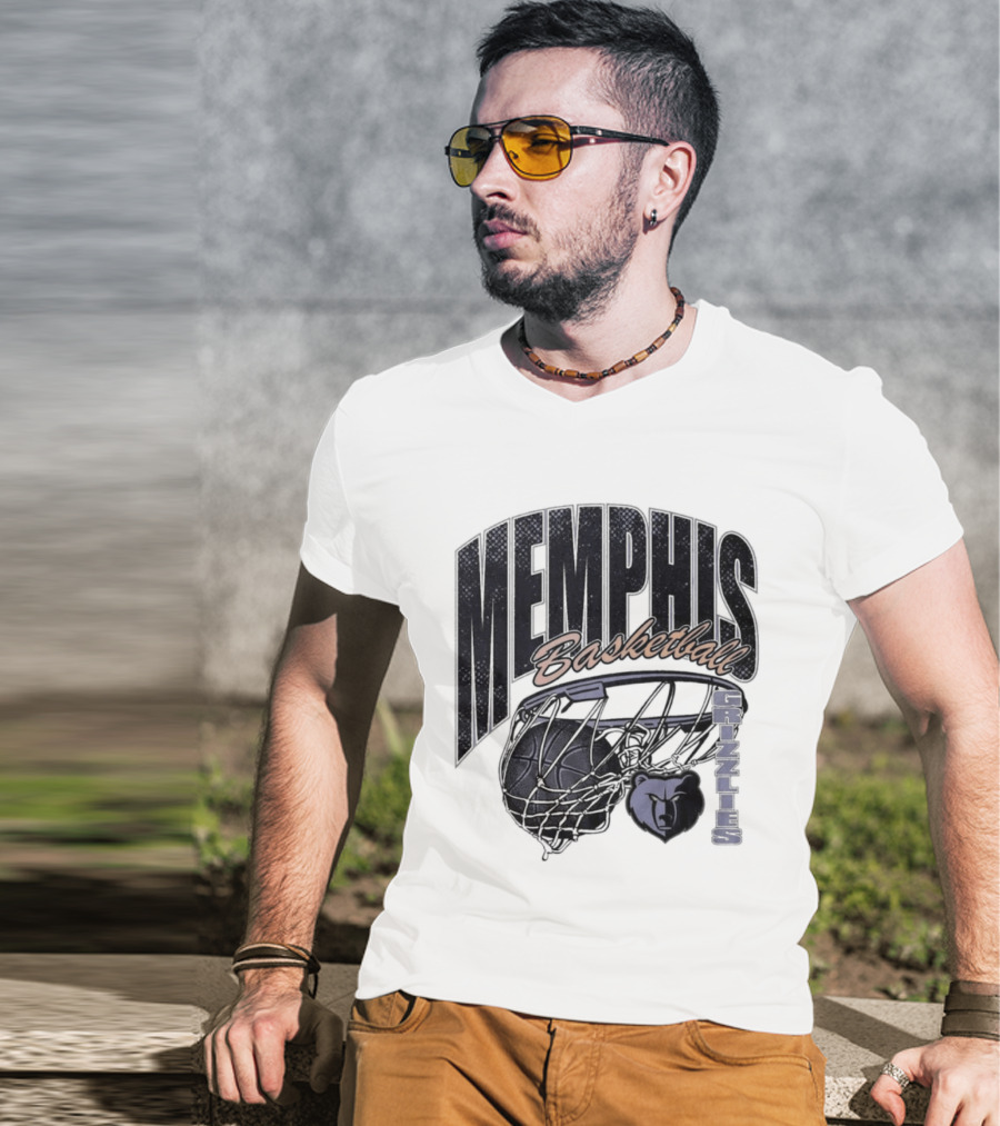 Memphis Basketball Swish With Bear And Hoop T-Shirt