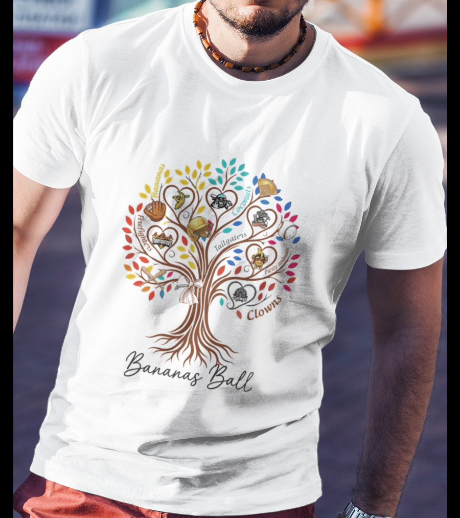 Bananas Ball Tree Tailgaters Clowns Baseball Teams T-Shirt