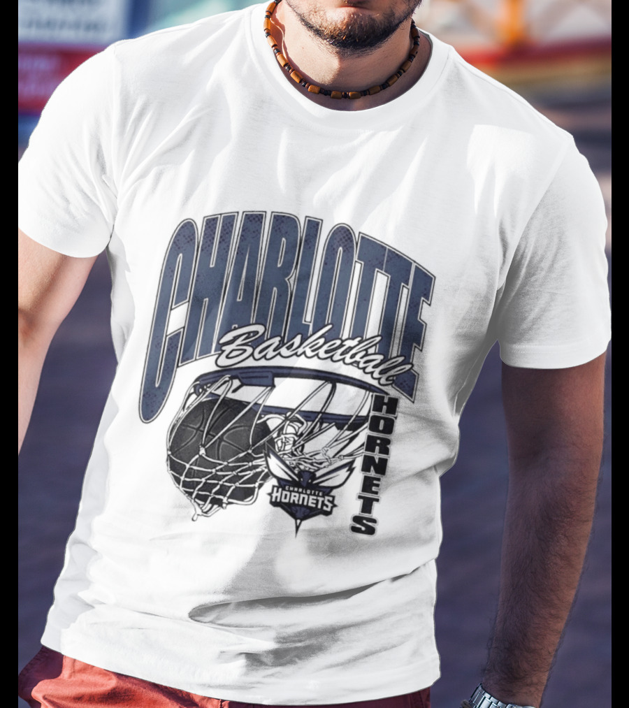Charlotte Hornets Basketball Script Swish Iconic NBA Team T-Shirt