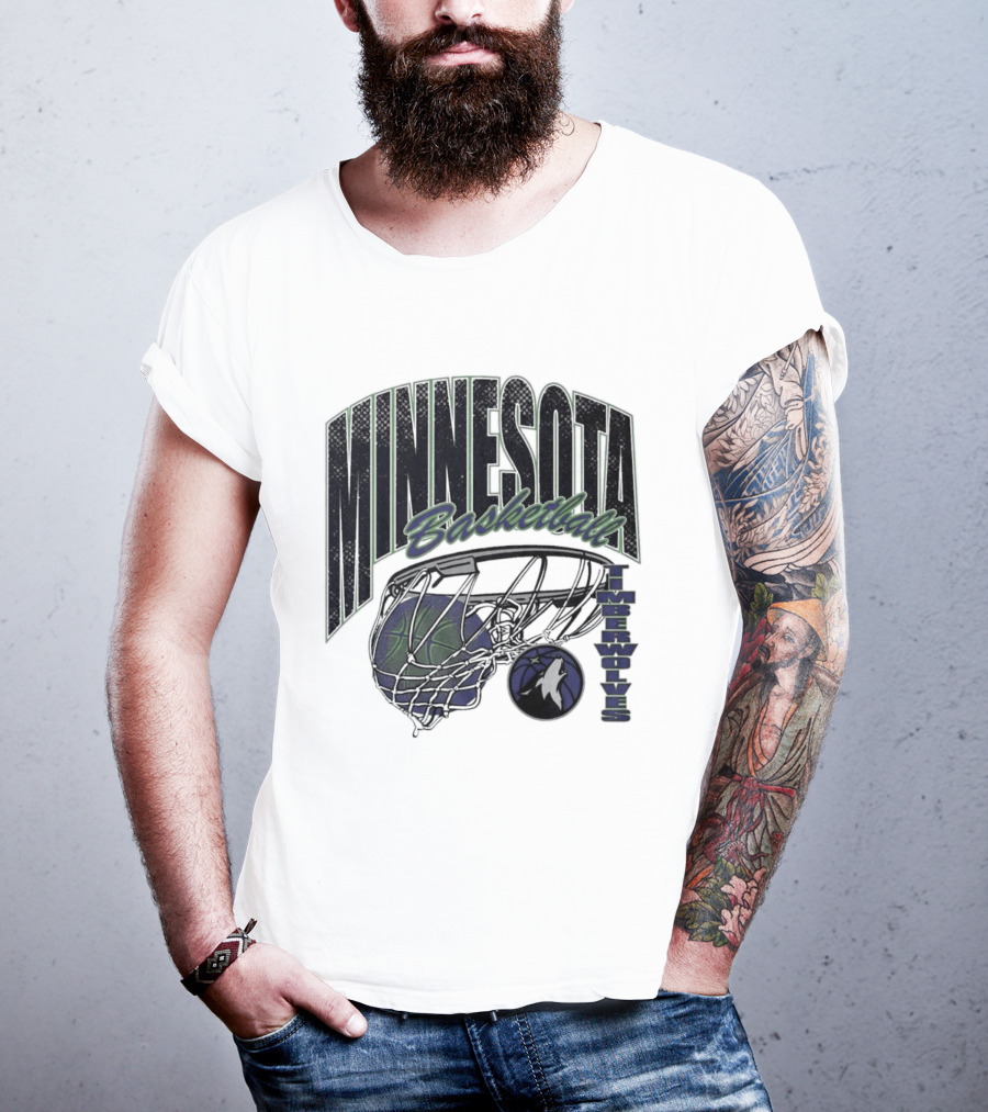 Minnesota Basketball Timberwolves Net And Ball T-Shirt