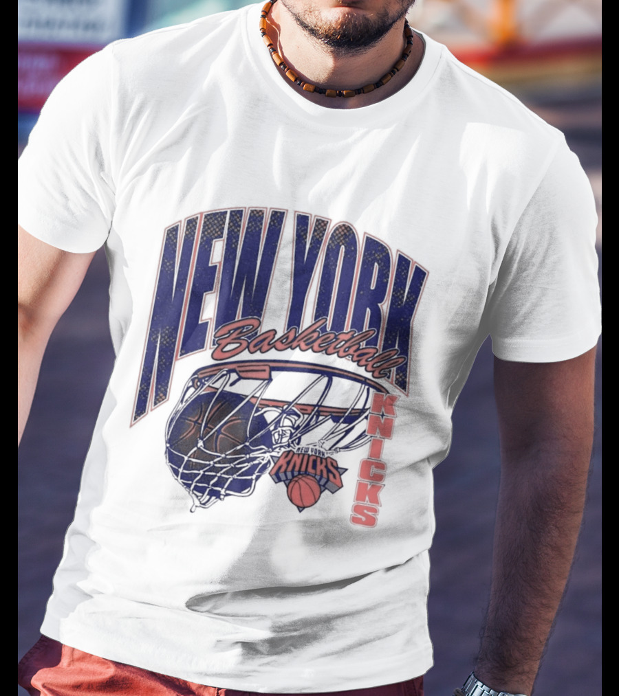 New York Basketball Knicks Net And Ball Swish T-Shirt