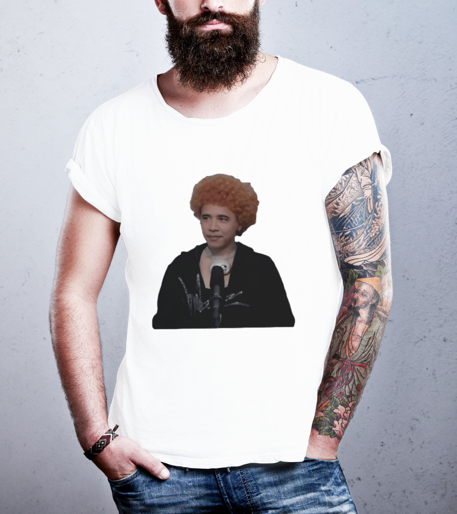 Obama Spice Meme Satirical Icon With Afro Wig T-Shirt