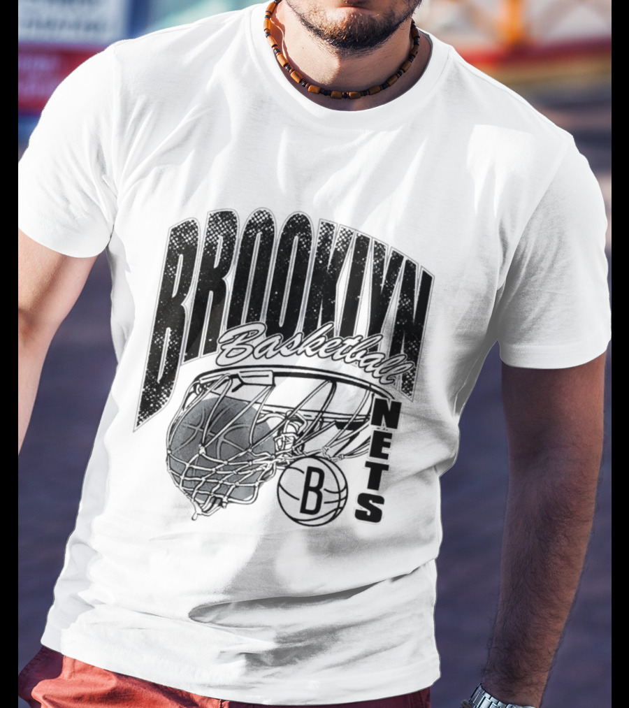 Brooklyn Basketball Nets Swish Ball Script T-Shirt