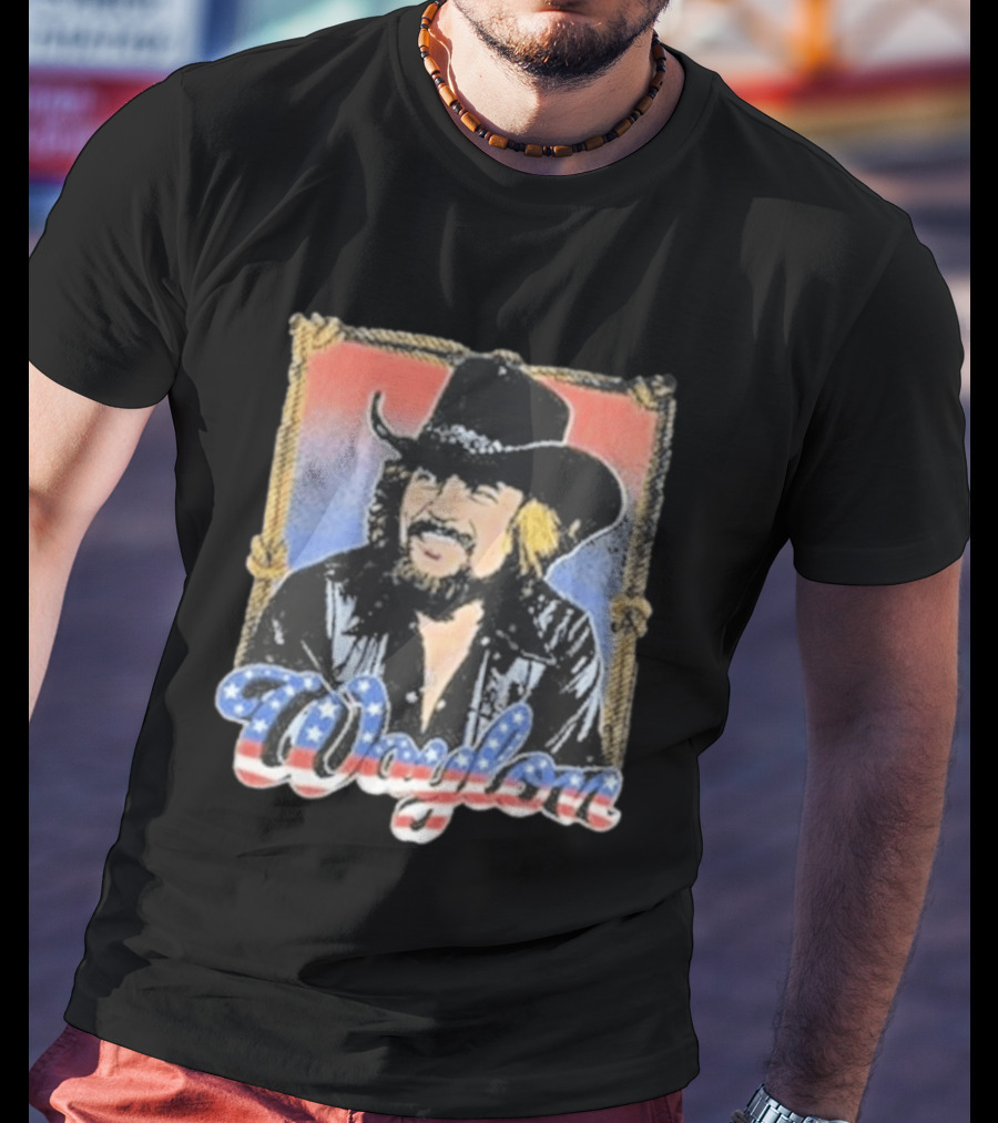 Waylon Jennings Cowboy Americana Country Music Legend T-Shirt