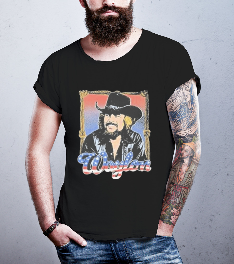 Waylon Jennings Cowboy Americana Country Music Legend T-Shirt