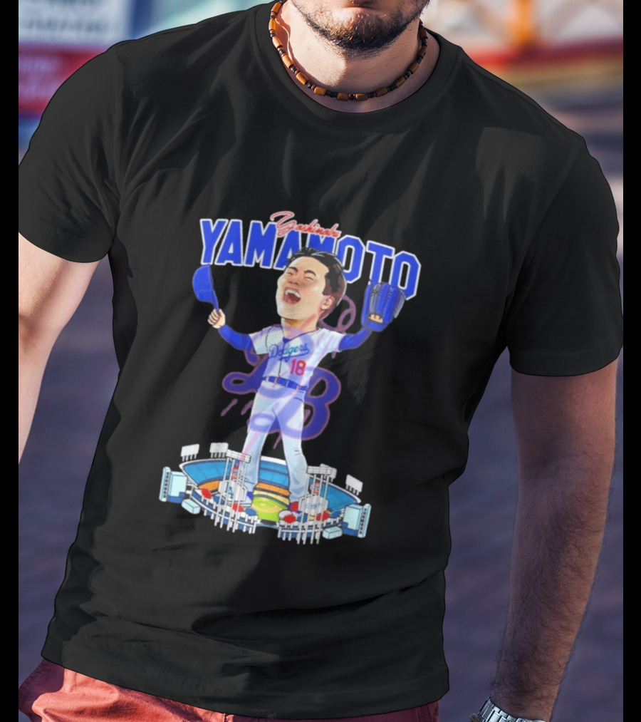 Celebrating Yamamoto Dodgers Baseball Victory T-Shirt