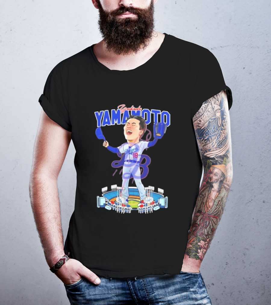 Celebrating Yamamoto Dodgers Baseball Victory T-Shirt