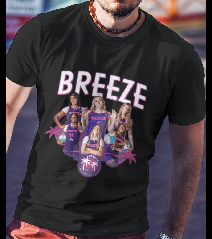 Breeze Basketball Club Team Players Palm Trees T-Shirt