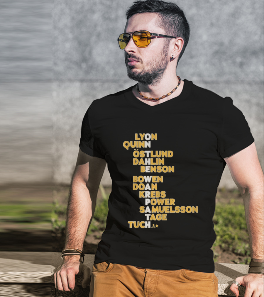Buffalo Hockey On The Warpath Lyon Quinn Östlund Dahlin Benson Buffalo 2026 T-Shirt