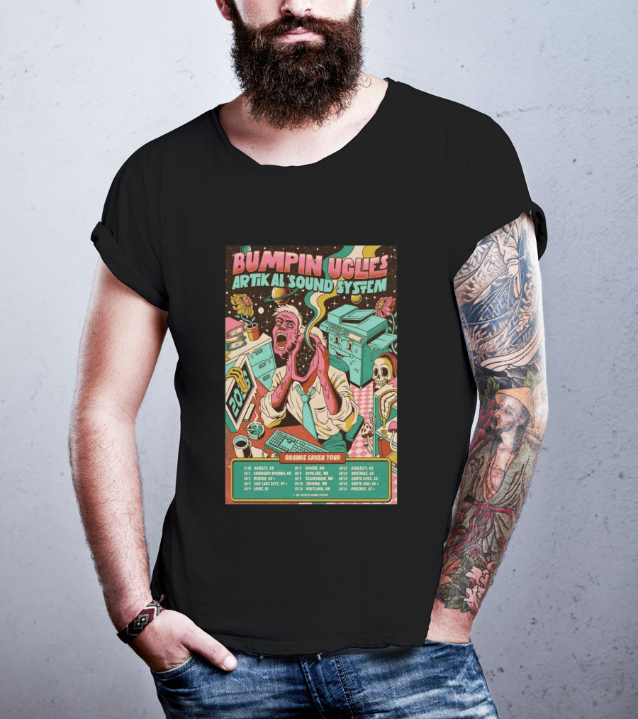 Bumpin Uglies Artikal Sound System Orange Crush Tour 2026 Psychedelic Cosmic Concert T-Shirt