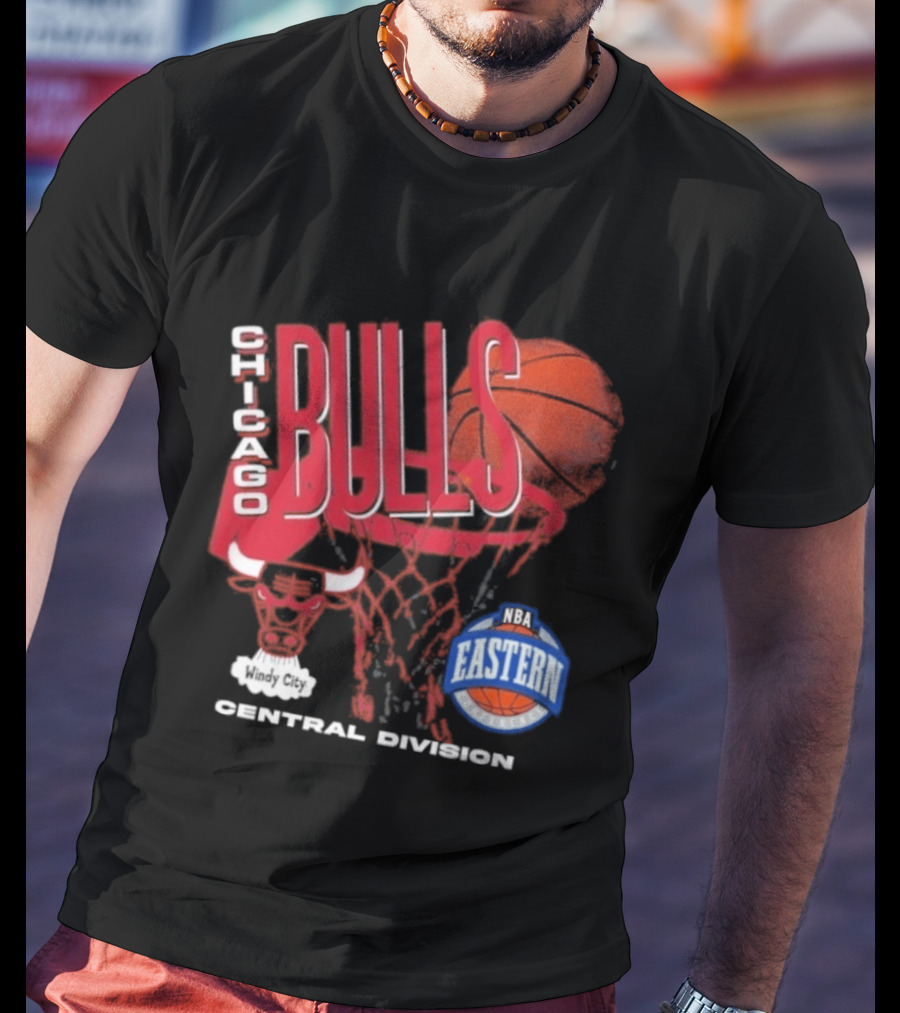 Chicago Bulls Eastern Conference Central Division Hardwood Classics 90s Basketball T-Shirt