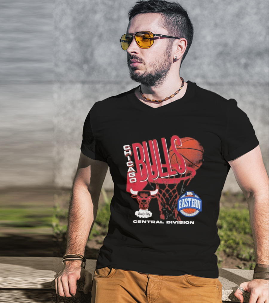 Chicago Bulls Eastern Conference Central Division Hardwood Classics 90s Basketball T-Shirt
