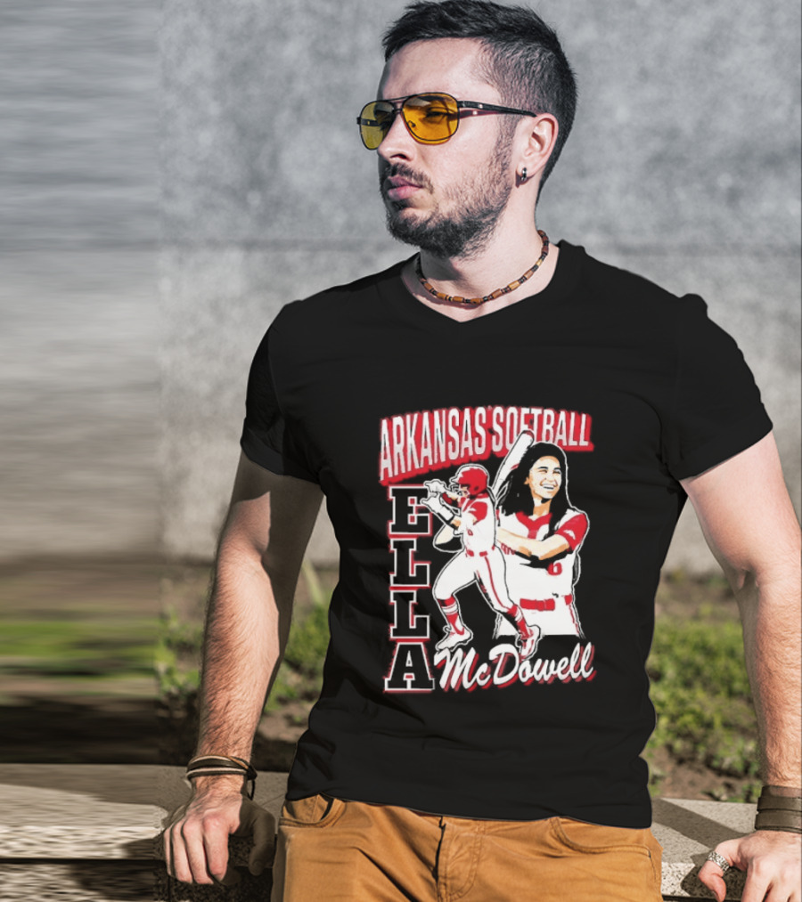 Ella McDowell Arkansas Softball Player Team Spirit T-Shirt