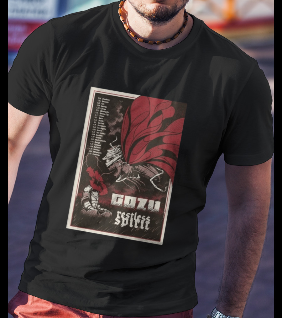 Gozu Restless Spirit Tour 2026 Providence Boston NYC Los Angeles Chicago Dates T-Shirt