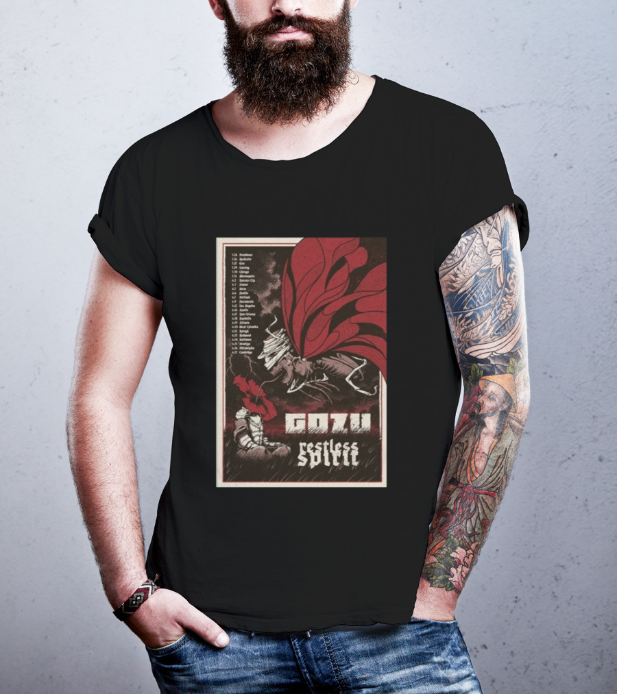 Gozu Restless Spirit Tour 2026 Providence Boston NYC Los Angeles Chicago Dates T-Shirt
