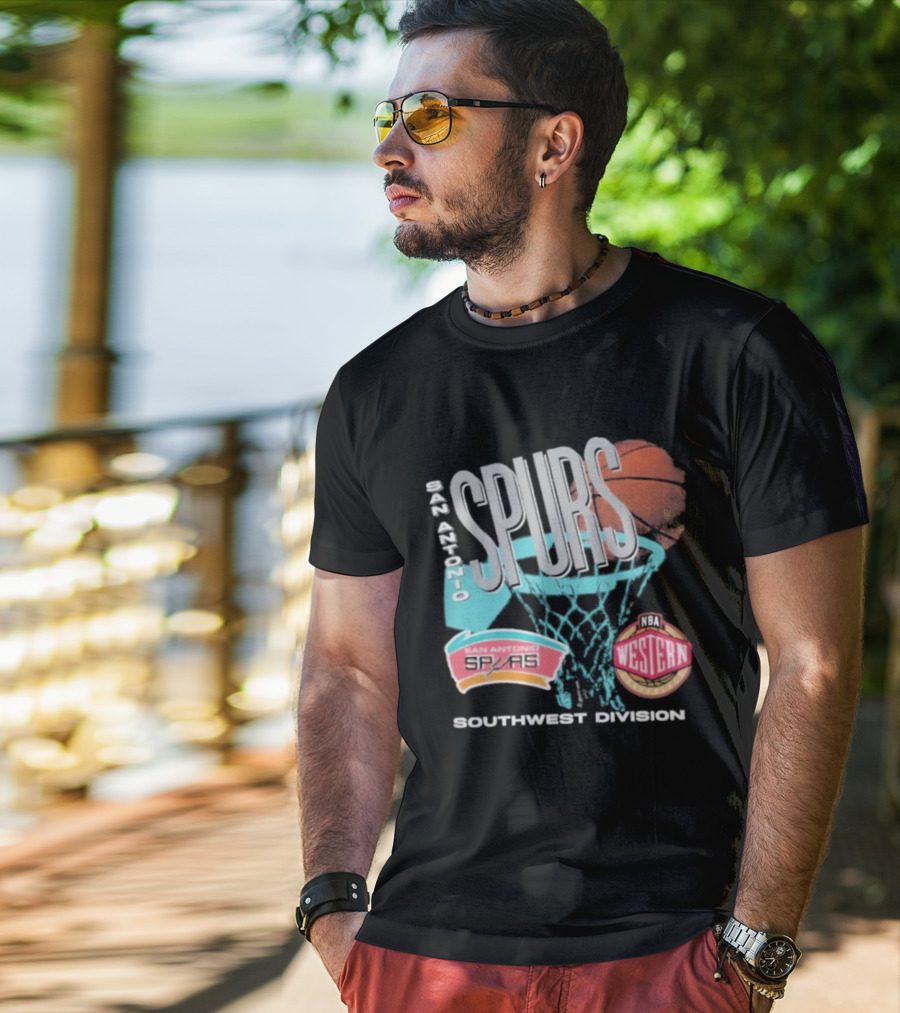 San Antonio Spurs 90s Hardwood Classics Southwest Division Western T-Shirt