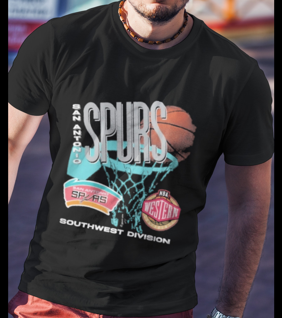 San Antonio Spurs 90s Hardwood Classics Southwest Division Western T-Shirt