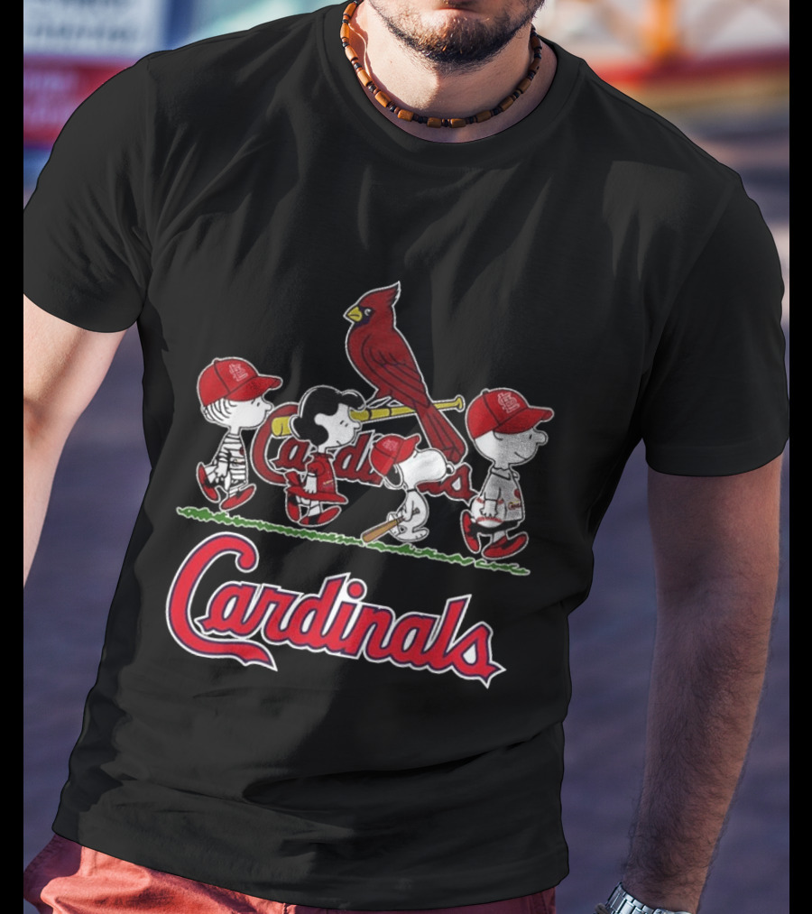 St. Louis Cardinals Peanuts Snoopy Charlie Brown Lucy Baseball T-Shirt