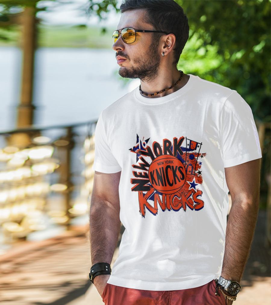 New York Knicks Hardwood Classics Play By Play Vintage Team Basketball T-Shirt