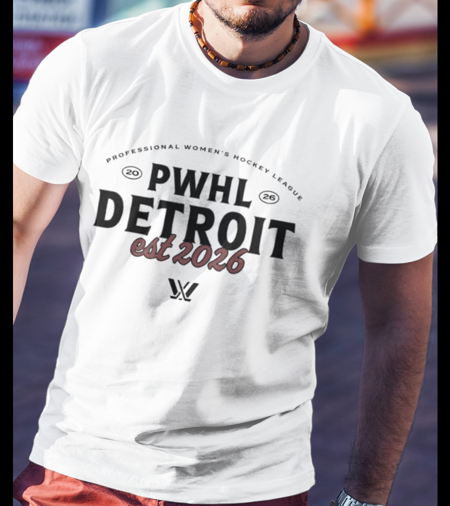 PWHL Detroit Est 2026 Professional Women's Hockey League Essentials T-Shirt