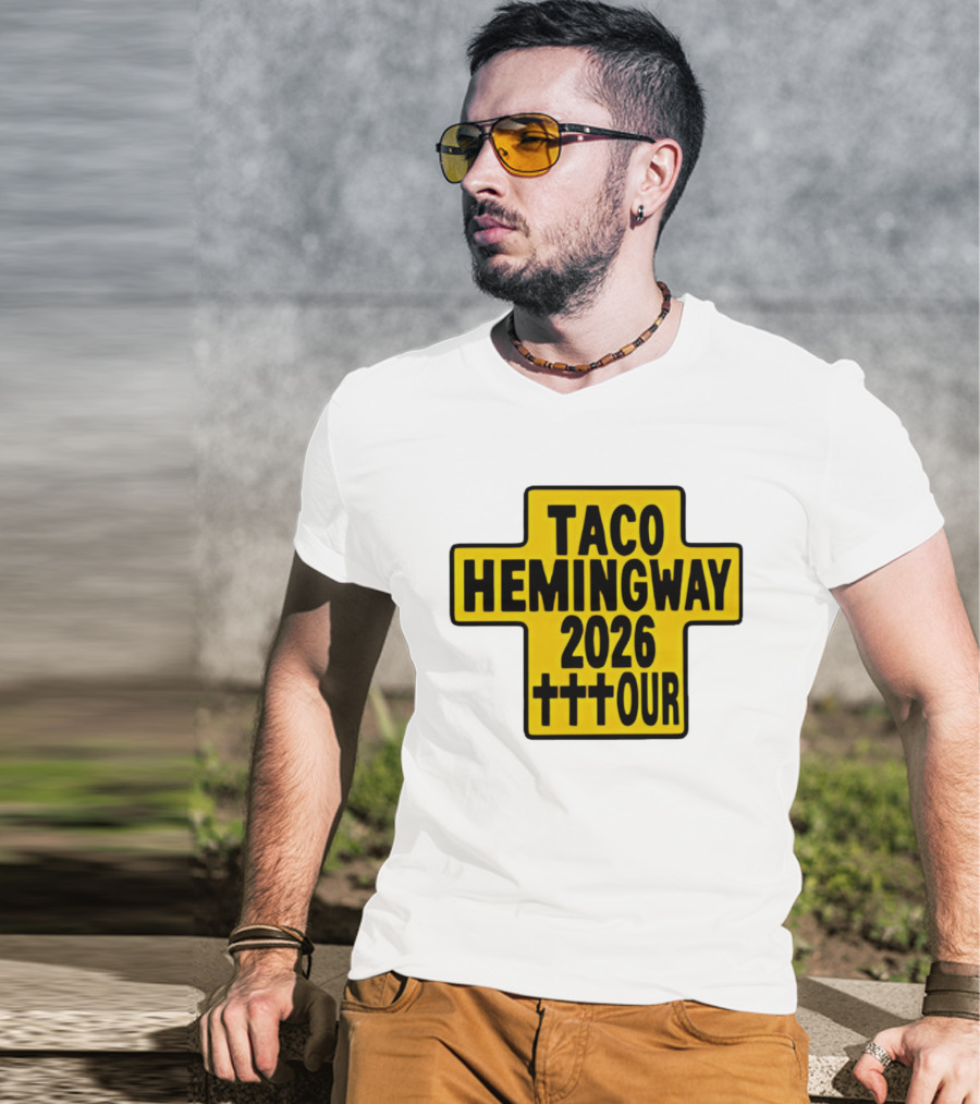 Taco Hemingway 2026 Tour Cross Symbol With Triple Crosses T-Shirt