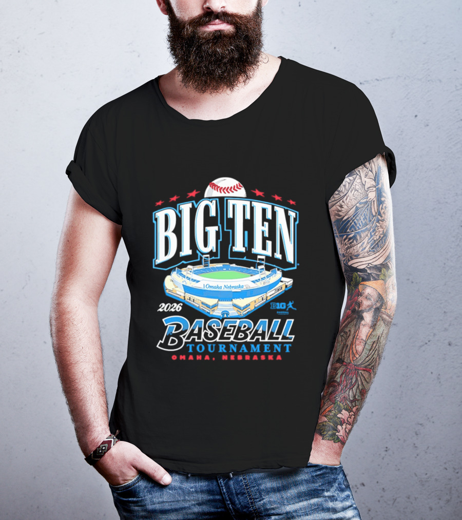 Big Ten Baseball Tournament 2026 Omaha Nebraska Stadium Event T-Shirt
