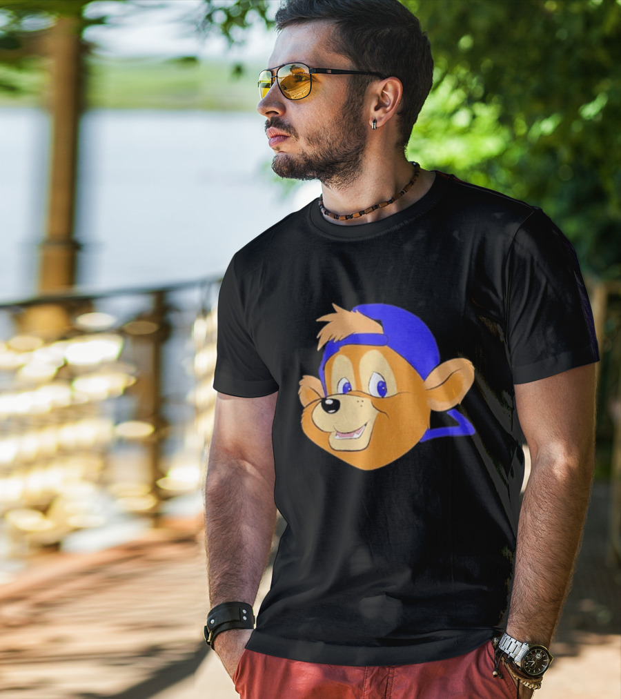 Chicago Cubs Clark Mascot Face Blue Cap T-Shirt