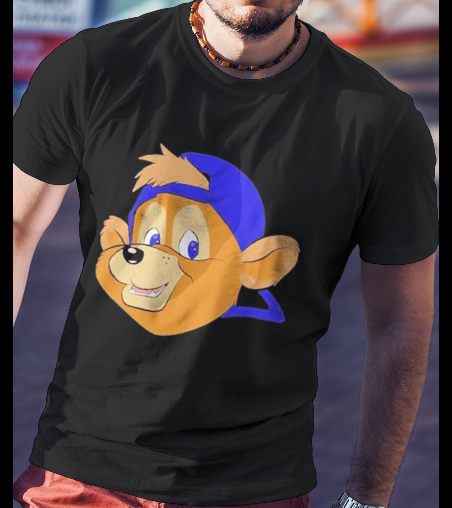 Chicago Cubs Clark Mascot Face Blue Cap T-Shirt