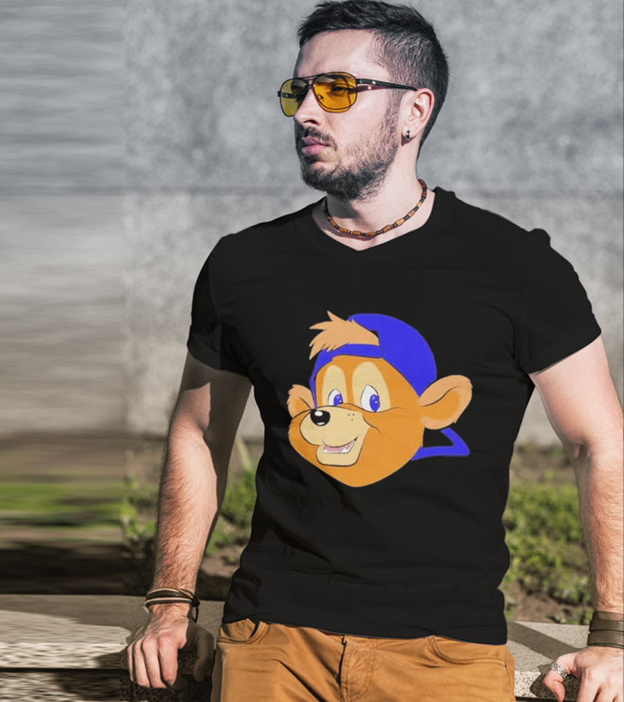 Chicago Cubs Clark Mascot Face Blue Cap T-Shirt