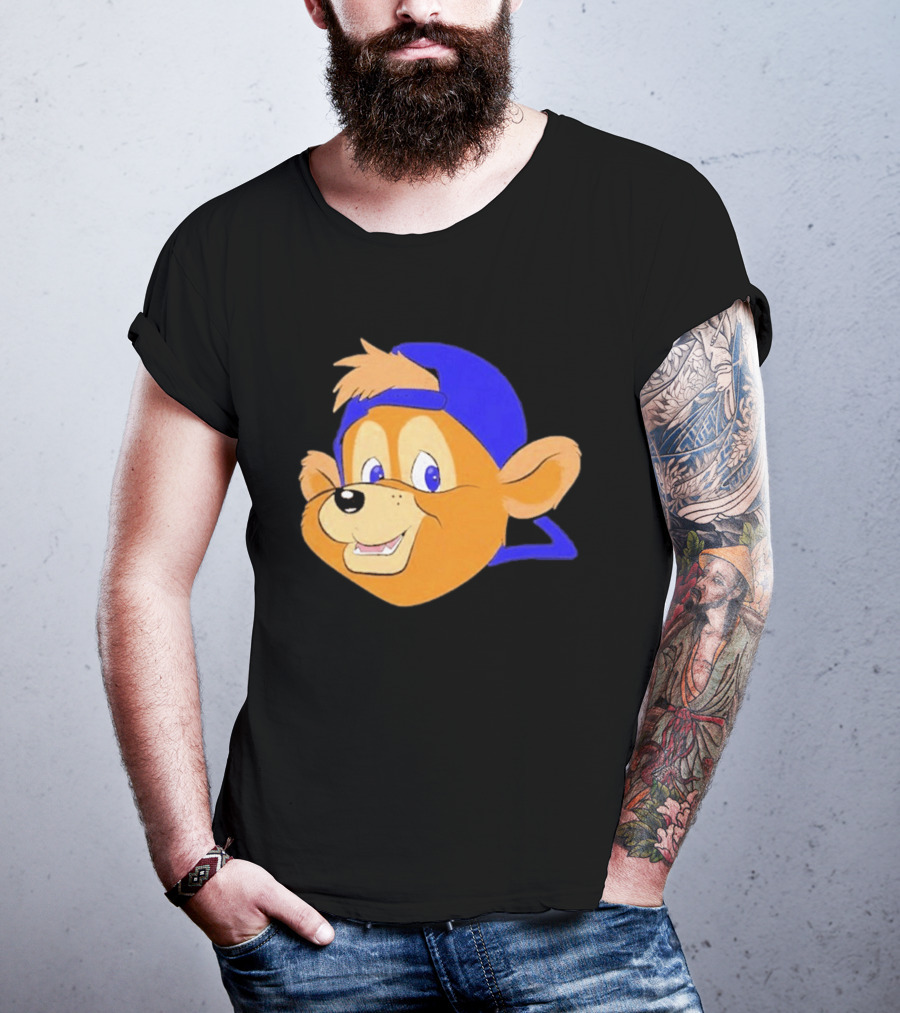 Chicago Cubs Clark Mascot Face Blue Cap T-Shirt