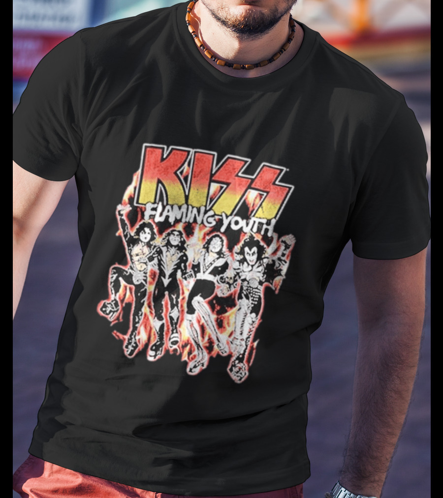 KISS Flaming Youth Band Members T-Shirt