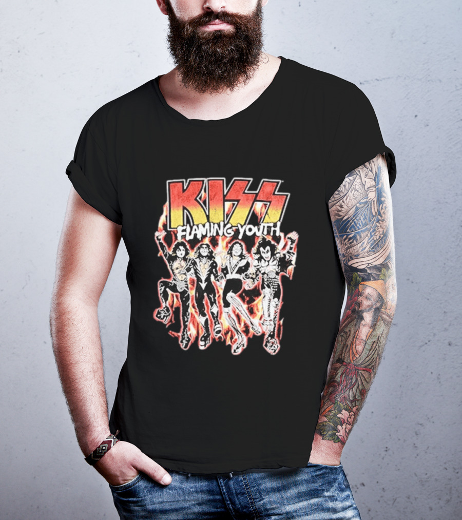 KISS Flaming Youth Band Members T-Shirt